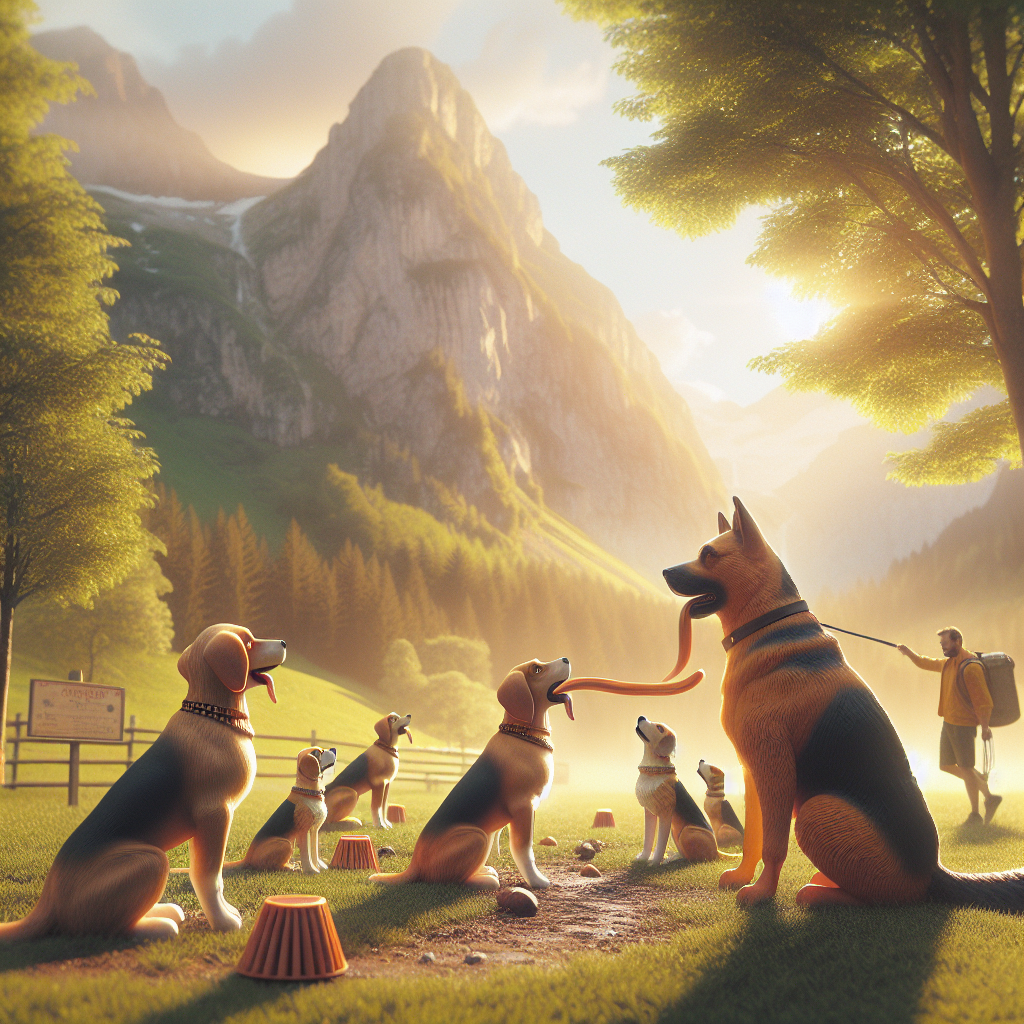 Realistic stock image of dog training session